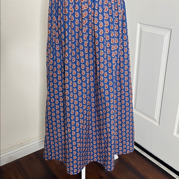 Doen Rhoda Organic Cotton Poplin Sundress Women's M Mazarine Sunrise Paisley - Picture 8 of 16